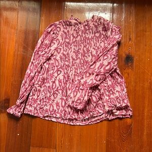 Oliphant Rose-Pink Printed Long-Sleeve Blouse